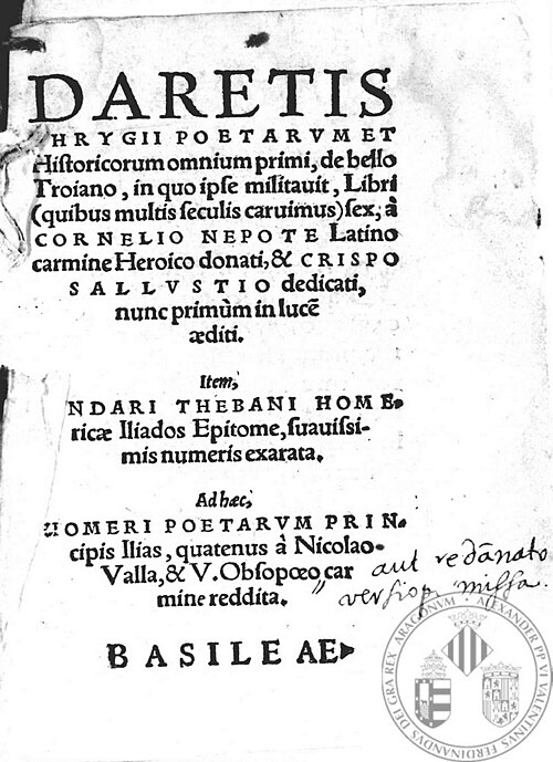 Portrait: Dares Phrygius